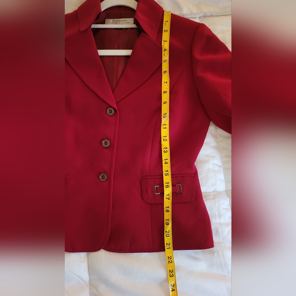 Tahari skirtsuit petite red size 6 - Picture 5 of 14